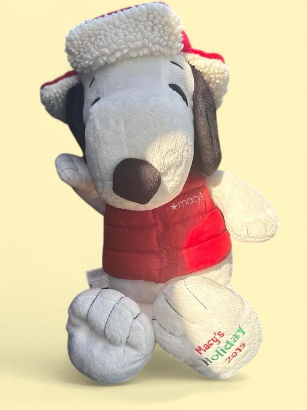 Macy's Red and White Snoopy Plush Dog Toy from 2015